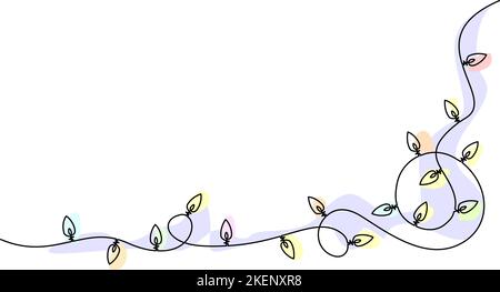Festive garland of light bulbs. Holiday Christmas Stock Vector