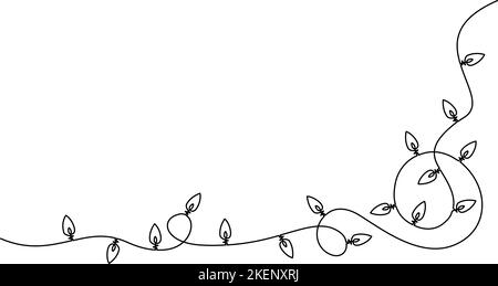 Festive garland of light bulbs. Holiday Christmas Stock Vector