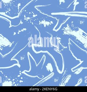 Seagulls flying in the sky, seamless vector pattern. Stock Vector