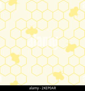 Decorative pattern with honeycombs and bee. Stock Vector