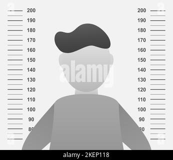 Police lineup or mugshot, silhouette of anonymous. Vector stock illustration. Stock Vector