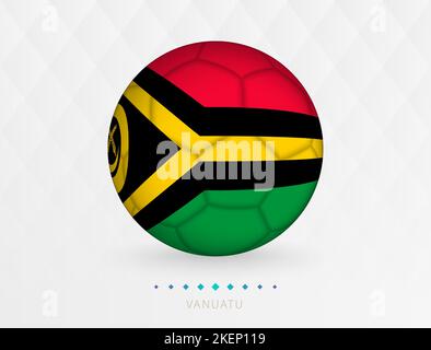 Football ball with Vanuatu flag pattern, soccer ball with flag of Vanuatu national team. Vector sport icon. Stock Vector