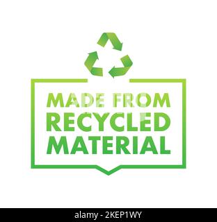 Made With Recycled Materials sign, label. Vector stock illustration Stock Vector