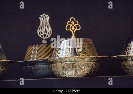Ottoman Turkish antique kitchen utensils plate Stock Photo