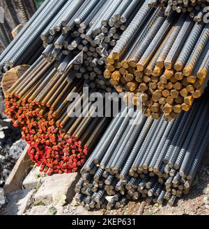 Iron bars as a texture of metal coil in stock Stock Photo