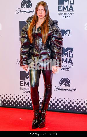 Tate McRae attending the 2022 MTV EMAs at the PSD Bank Dome in ...