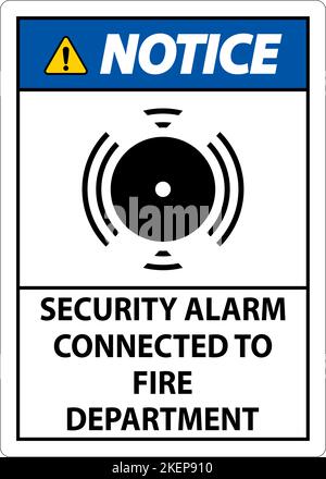 Security Alarm Sign Security Alarm Connected To Fire Department Stock Vector