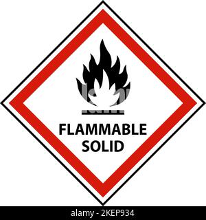 Hazardous Signs Flammable Solid On White Background Stock Vector