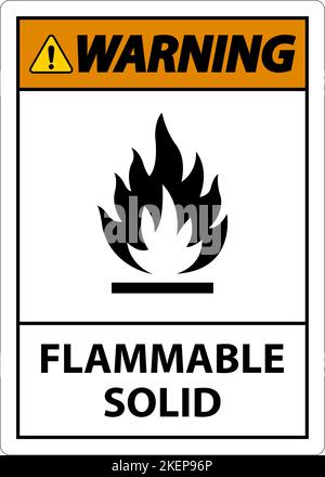 Warning Hazardous Signs Flammable Solid On White Background Stock Vector