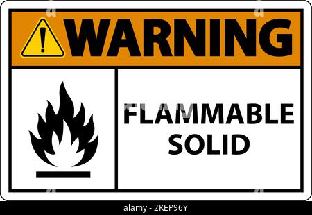 Warning Hazardous Signs Flammable Solid On White Background Stock Vector