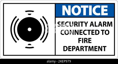Security Alarm Sign Security Alarm Connected To Fire Department Stock Vector