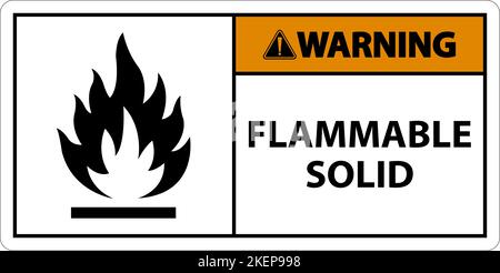 Warning Hazardous Signs Flammable Solid On White Background Stock Vector