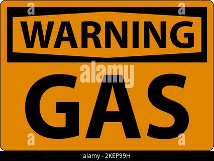 Warning Flammable Sign GAS On White Background Stock Vector
