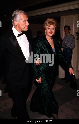 Angela Lansbury and Peter Shaw at the 45th Annual Golden Globe Awards