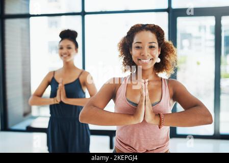 Free: Woman standing in lotus yoga pose with hands behind her back Free  Photo - nohat.cc