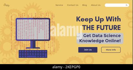 Keep up with future, get data science knowledge Stock Vector