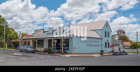 Nevilles corner store with butcher and Thai restaurant alongside in Armidale in northern new south wales, australia Stock Photo