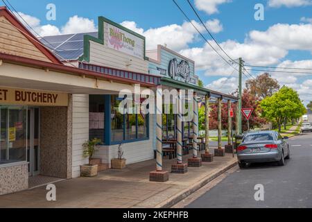 Nevilles corner store with butcher and Thai restaurant alongside in Armidale in northern new south wales, australia Stock Photo