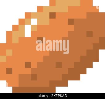 Pixelated vegetable, potato icon 8 bit pixels Stock Vector