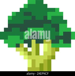 Broccoli pixel art. Vegetable 8 bit. Pixelate vector illustration Stock ...