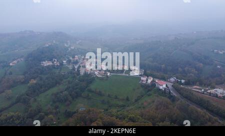 Salsomaggiore terme town oanorama drone view Stock Photo