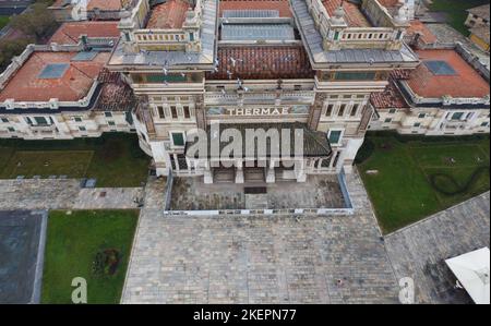 Salsomaggiore terme town oanorama drone view Stock Photo