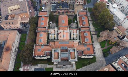 Salsomaggiore terme town oanorama drone view Stock Photo