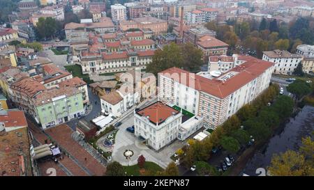 Salsomaggiore terme town oanorama drone view Stock Photo