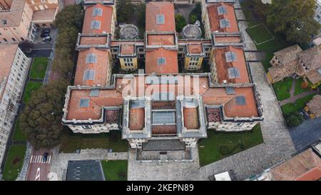 Salsomaggiore terme town oanorama drone view Stock Photo
