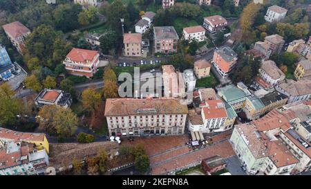 Salsomaggiore terme town oanorama drone view Stock Photo