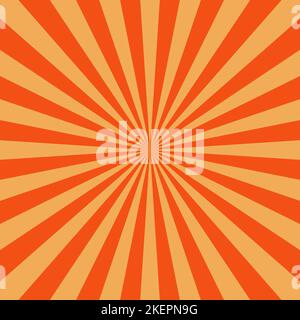 Pop art orange sunbeams background comics book cartoon magazine cover. Cartoon funny retro pattern strip mock up vector illustration Stock Vector
