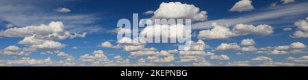 Blue sky with white clouds panoramic background Stock Photo