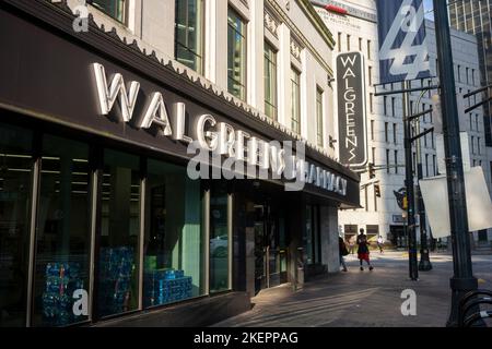 The Walgreens Pharmacy near Woodruff Park in downtown Atlanta, Georgia, seen on Thursday, June 16, 2022. Stock Photo