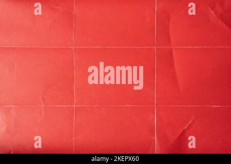 Folded red poster paper texture Stock Photo