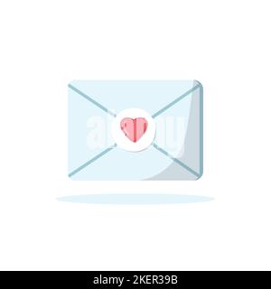 Envelope icon with heart. Valentine day mail. Vector illustration Stock Vector