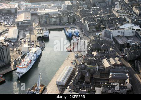 Aberdeen Harbour and City Centre Stock Photo