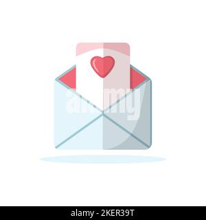 Open envelope icon with love message. Valentine day mail. Vector illustration Stock Vector