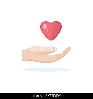 Hand holding a heart. Valentine day celebration. Vector illustration Stock Vector