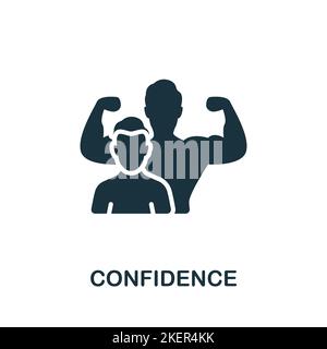 Confidence icon. Monochrome simple Life Skills icon for templates, web design and infographics Stock Vector