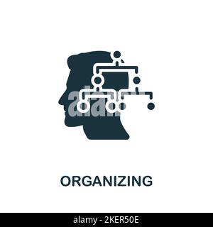 Organizing icon. Monochrome simple Life Skills icon for templates, web design and infographics Stock Vector