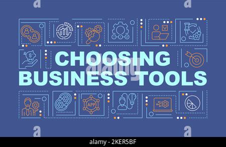 Choosing corporate tools word concepts dark blue banner Stock Vector