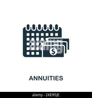 Annuities icon. Monochrome simple Investments icon for templates, web design and infographics Stock Vector