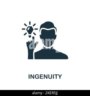 Ingenuity icon. Monochrome simple Life Skills icon for templates, web design and infographics Stock Vector