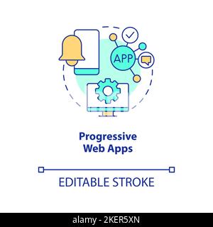 Progressive web apps concept icon Stock Vector