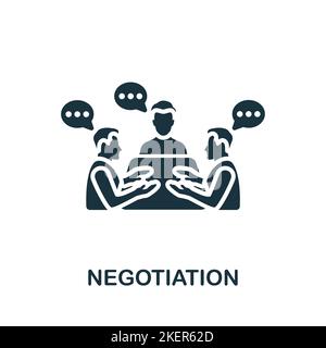 Negotiation icon. Simple line element life skills symbol for templates, web design and infographics. Stock Vector