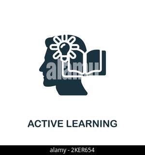 Active Learning icon. Simple line element life skills symbol for templates, web design and infographics. Stock Vector
