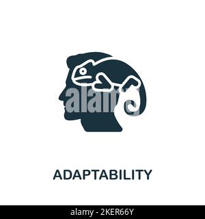 Adaptability icon. Simple line element life skills symbol for templates, web design and infographics. Stock Vector