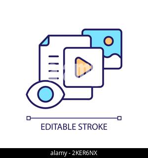 Post views RGB color icon Stock Vector