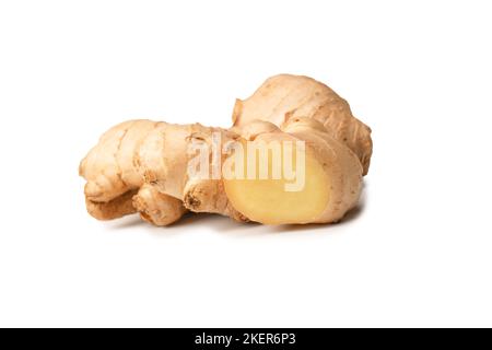 Ginger root isolated on a white background. Stock Photo