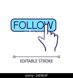 Social media following RGB color icon Stock Vector